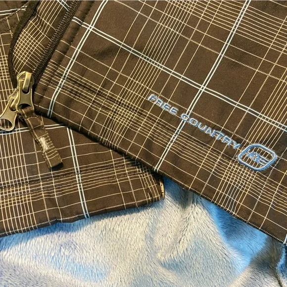 Free Country Black, Grey and Blue Plaid pattern Waterproof Rain Jacket size XL - Picture 9 of 16